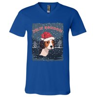 Feliz Navidog Funny Beagle Christmas Gift V-Neck T-Shirt