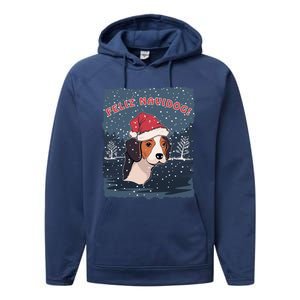 Feliz Navidog Funny Beagle Christmas Gift Performance Fleece Hoodie