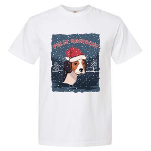 Feliz Navidog Funny Beagle Christmas Gift Garment-Dyed Heavyweight T-Shirt