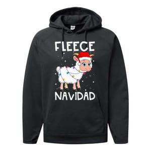 Fleece Navidad Funny Christmas Sheep Feliz Xmas Lights Performance Fleece Hoodie