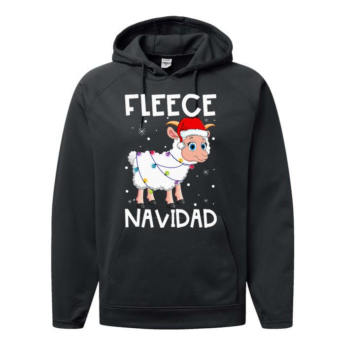 Fleece Navidad Funny Christmas Sheep Feliz Xmas Lights Performance Fleece Hoodie