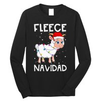 Fleece Navidad Funny Christmas Sheep Feliz Xmas Lights Long Sleeve Shirt