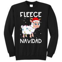 Fleece Navidad Funny Christmas Sheep Feliz Xmas Lights Sweatshirt