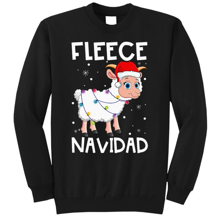 Fleece Navidad Funny Christmas Sheep Feliz Xmas Lights Sweatshirt