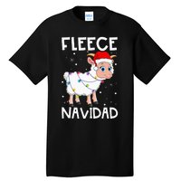 Fleece Navidad Funny Christmas Sheep Feliz Xmas Lights Tall T-Shirt