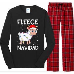 Fleece Navidad Funny Christmas Sheep Feliz Xmas Lights Long Sleeve Pajama Set