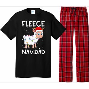 Fleece Navidad Funny Christmas Sheep Feliz Xmas Lights Pajama Set