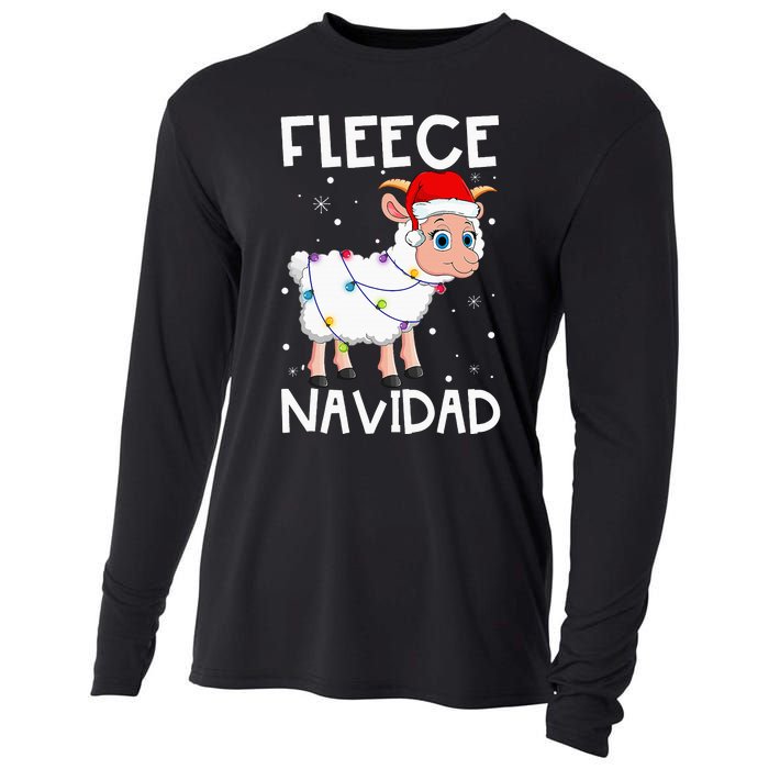 Fleece Navidad Funny Christmas Sheep Feliz Xmas Lights Cooling Performance Long Sleeve Crew