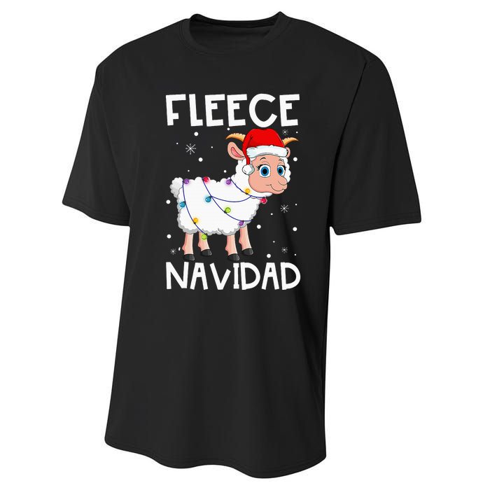 Fleece Navidad Funny Christmas Sheep Feliz Xmas Lights Performance Sprint T-Shirt