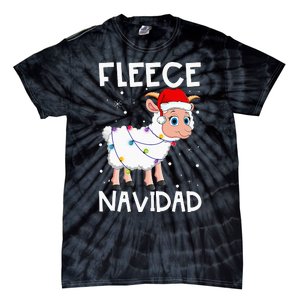 Fleece Navidad Funny Christmas Sheep Feliz Xmas Lights Tie-Dye T-Shirt