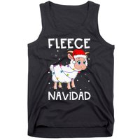 Fleece Navidad Funny Christmas Sheep Feliz Xmas Lights Tank Top