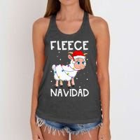 Fleece Navidad Funny Christmas Sheep Feliz Xmas Lights Women's Knotted Racerback Tank