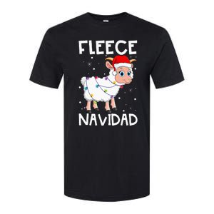 Fleece Navidad Funny Christmas Sheep Feliz Xmas Lights Softstyle CVC T-Shirt