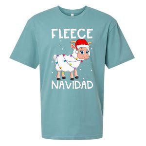 Fleece Navidad Funny Christmas Sheep Feliz Xmas Lights Sueded Cloud Jersey T-Shirt