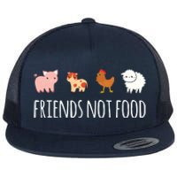 Friends Not Food Vegetarian Vegan Flat Bill Trucker Hat