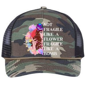 Funny Not Fragile Like A Flower Fragile Like A Bomb Cool Gift Retro Rope Trucker Hat Cap