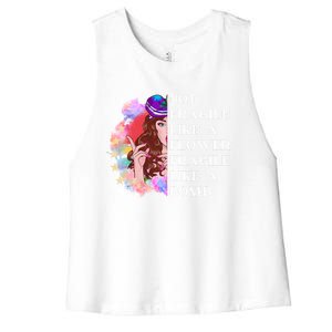 Funny Not Fragile Like A Flower Fragile Like A Bomb Cool Gift Women's Racerback Cropped Tank