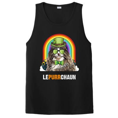 Funny Norwegian Forest Cat Lepurrchaun St Patricks Day Gift PosiCharge Competitor Tank