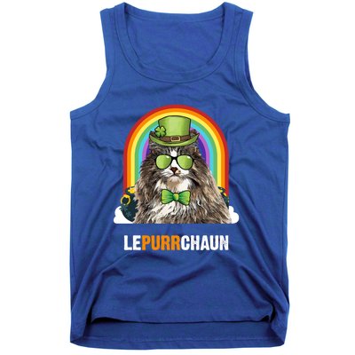 Funny Norwegian Forest Cat Lepurrchaun St Patricks Day Gift Tank Top