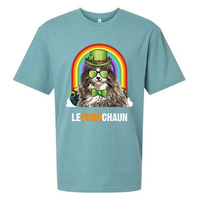 Funny Norwegian Forest Cat Lepurrchaun St Patricks Day Gift Sueded Cloud Jersey T-Shirt