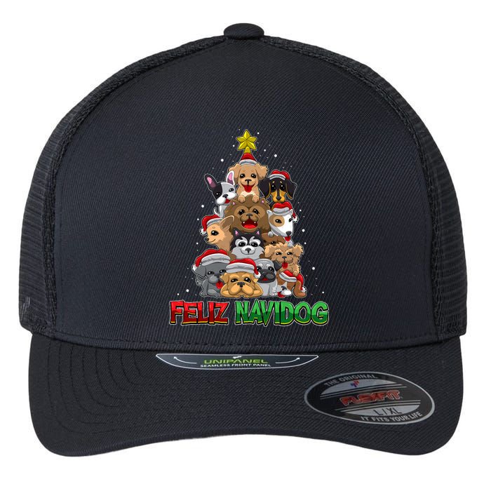 Feliz Navidog Feliz Navidad Christmas For Dog Lovers Flexfit Unipanel Trucker Cap