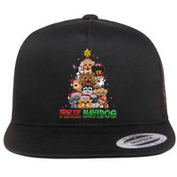 Feliz Navidog Feliz Navidad Christmas For Dog Lovers Flat Bill Trucker Hat