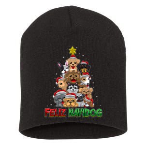 Feliz Navidog Feliz Navidad Christmas For Dog Lovers Short Acrylic Beanie