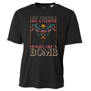 Feminist Not Fragile Like A Flower Fragile Like A Bomb Cooling Performance Crew T-Shirt