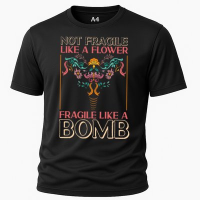 Feminist Not Fragile Like A Flower Fragile Like A Bomb Cooling Performance Crew T-Shirt