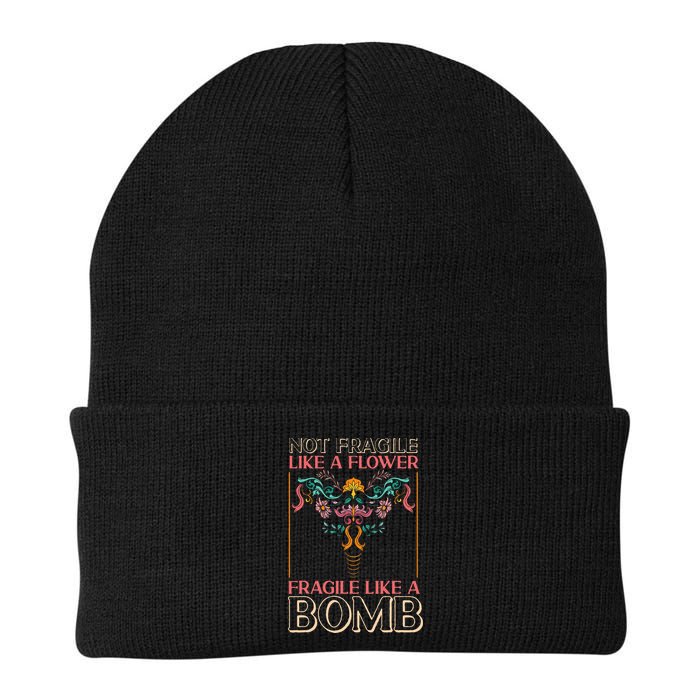 Feminist Not Fragile Like A Flower Fragile Like A Bomb Knit Cap Winter Beanie