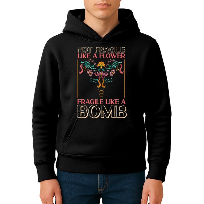 Feminist Not Fragile Like A Flower Fragile Like A Bomb Kids Hoodie