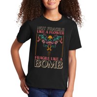 Feminist Not Fragile Like A Flower Fragile Like A Bomb Kids T-Shirt