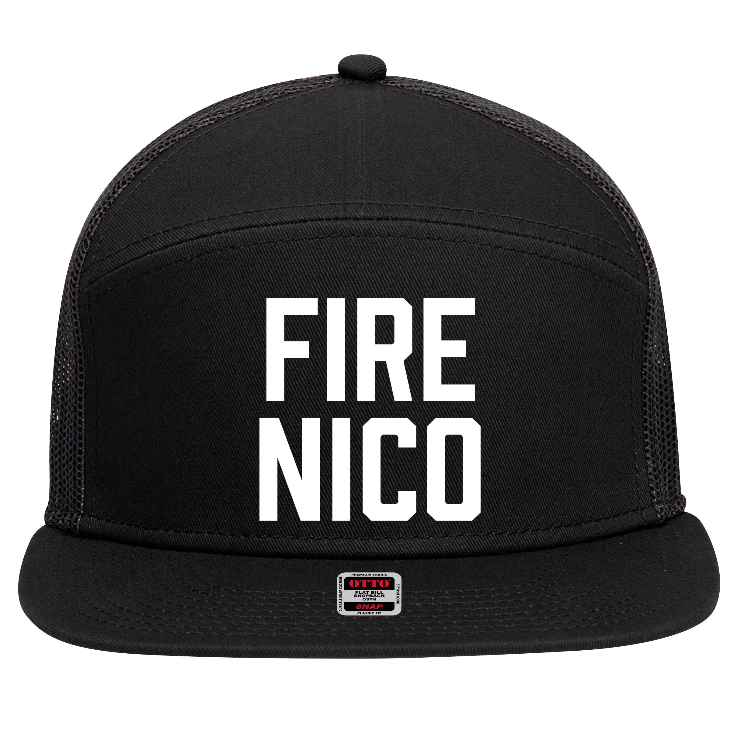 Fire Nico 7 Panel Mesh Trucker Snapback Hat