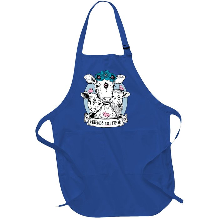 Friends Not Food Vegetarian Vegan Goat Animal Liberation Great Gift Full-Length Apron With Pockets