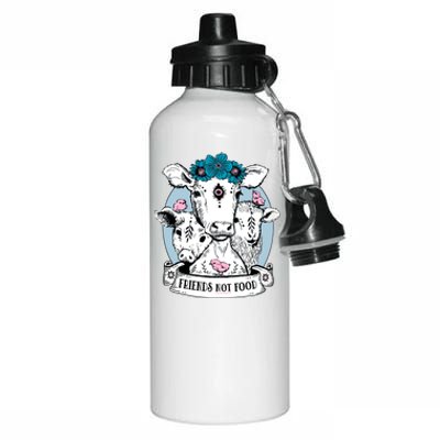 Friends Not Food Vegetarian Vegan Goat Animal Liberation Great Gift Aluminum Water Bottle 