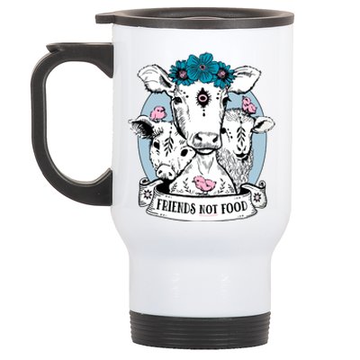 Friends Not Food Vegetarian Vegan Goat Animal Liberation Great Gift Stainless Steel Travel Mug