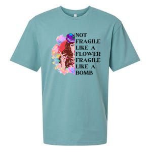 Funny Not Fragile Like A Flower Fragile Like A Bomb Beauty Cool Gift Sueded Cloud Jersey T-Shirt