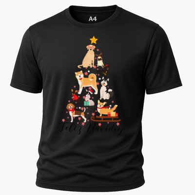 Feliz Navidog Funny Christmas Tree Lights Dog Lovers Gifts Performance Shirt