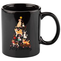Feliz Navidog Funny Christmas Tree Lights Dog Lovers Gifts 11oz C Handle Ceramic Mug