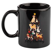 Feliz Navidog Funny Christmas Tree Lights Dog Lovers Gifts 11oz C Handle Ceramic Mug