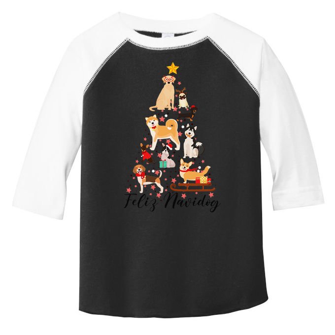 Feliz Navidog Funny Christmas Tree Lights Dog Lovers Gifts Toddler Fine Jersey T-Shirt