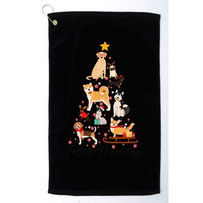 Feliz Navidog Funny Christmas Tree Lights Dog Lovers Gifts Golf Towel
