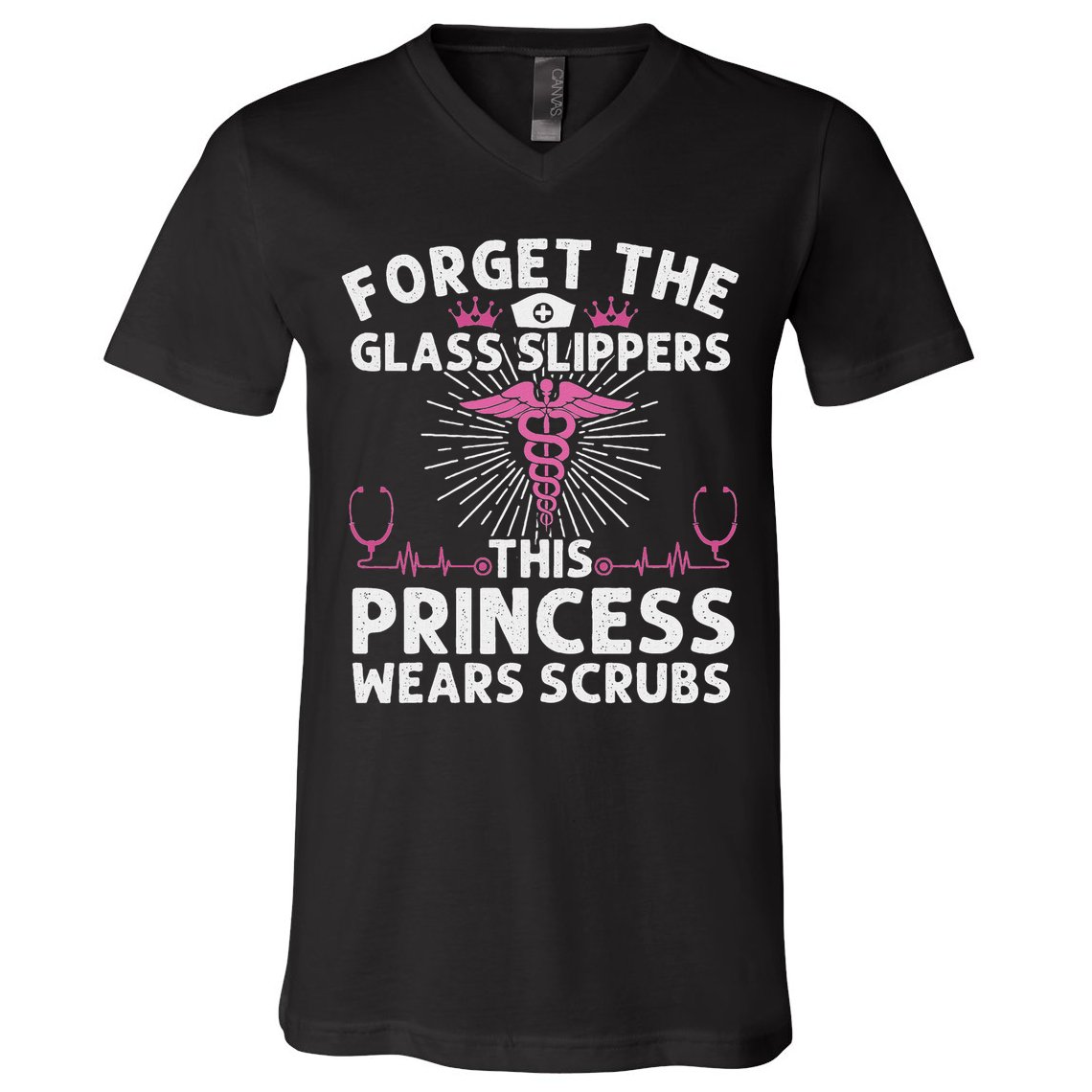 Funny Nurse Gift For Women Cool This Princess Wears Scrubs V-Neck T-Shirt