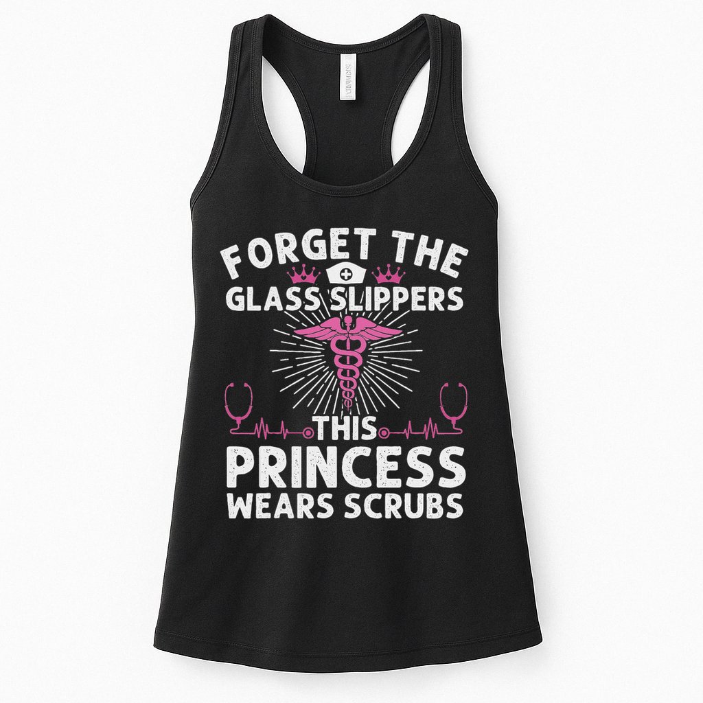 Funny Nurse Gift For Women Cool This Princess Wears Scrubs Womens Tank Top