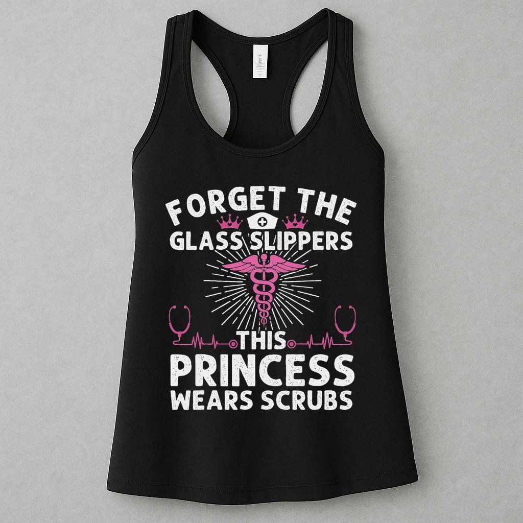 Funny Nurse Gift For Women Cool This Princess Wears Scrubs Womens Tank Top