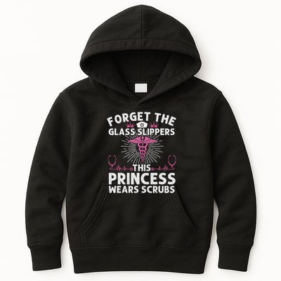 Funny Nurse Gift For Women Cool This Princess Wears Scrubs Kids Hoodie