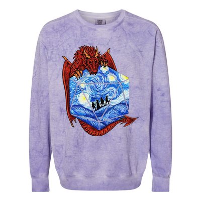 Funny Nerdy Gamer Fantasy Art Starry Night Gift Colorblast Crewneck Sweatshirt