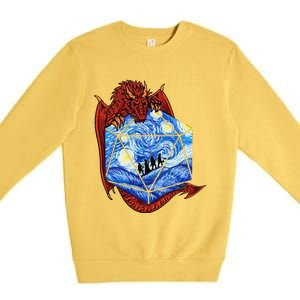 Funny Nerdy Gamer Fantasy Art Starry Night Gift Premium Crewneck Sweatshirt