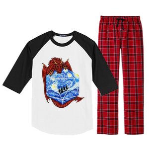 Funny Nerdy Gamer Fantasy Art Starry Night Gift Raglan Sleeve Pajama Set