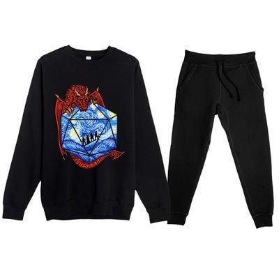 Funny Nerdy Gamer Fantasy Art Starry Night Gift Premium Crewneck Sweatsuit Set